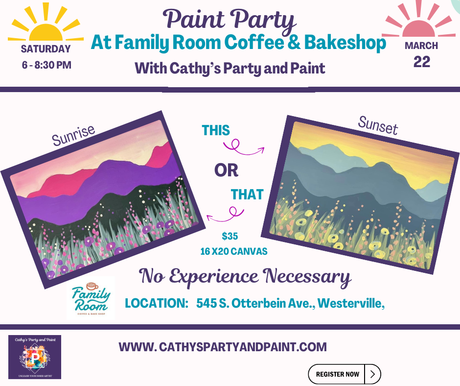 Party and Paint at Family Room Coffee and Bakeshop